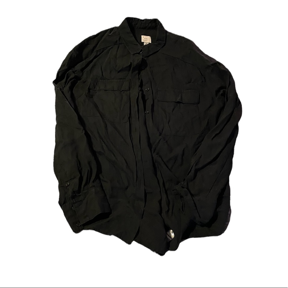 A new day black button down blouse